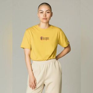 Vintage Champion - Yellow Crewneck Logo Short Sleeve Shirt sz M